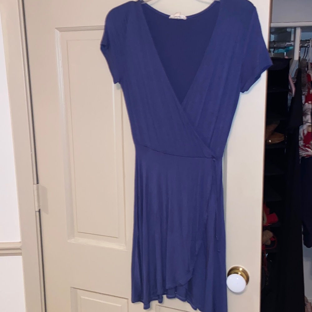 Blue wrap dress